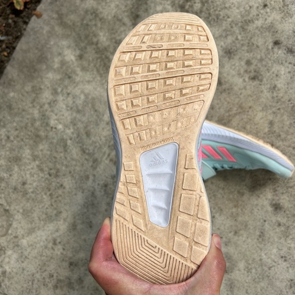 adidas Kids Sneakers in Light Blue and Pink, size youth 4 - Picture 6 of 9